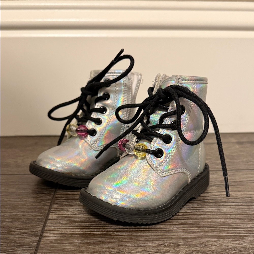 Holographic Kids Boots with Black Laces